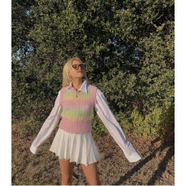 Gilet Crop Pastello