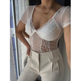 White Mesh Bodysuit