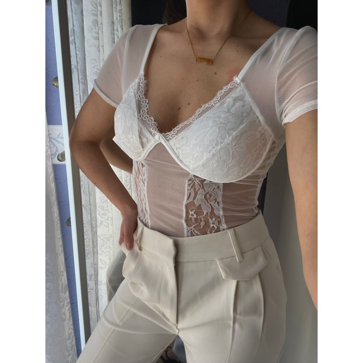 White Mesh Bodysuit