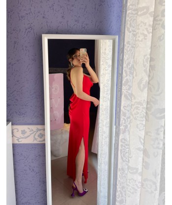 Satin Slip Dress - Rosso