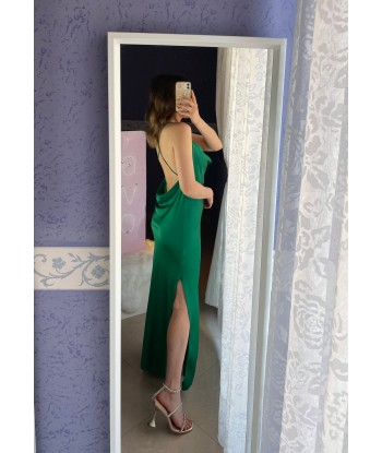 Satin Slip Dress - Emerald