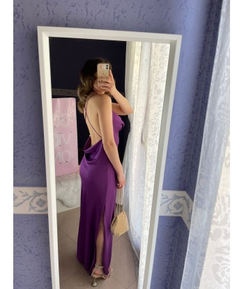 Satin Slip Dress - Purple
