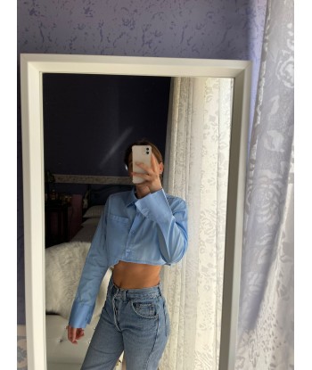 Pocket Crop Shirt - Sky Blue