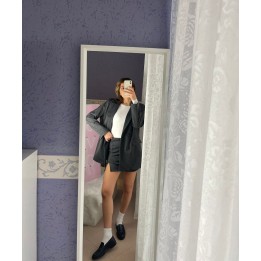 Pinstripe Skirt - Dark Grey