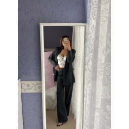 Pinstripe Pants - Dark Grey