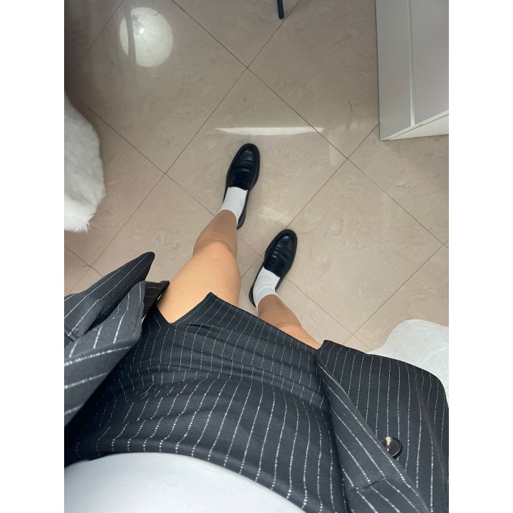 Pinstripe Skirt - Black