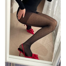 Polka dot stripe tights