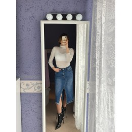 Midi denim skirt