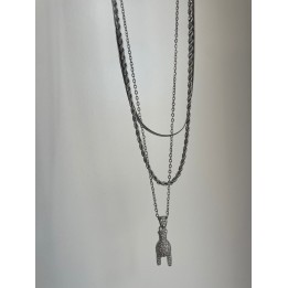 Hand Charm Necklace - Silver