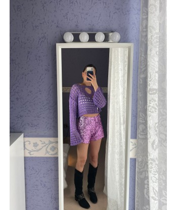 Sequin Shorts - Purple
