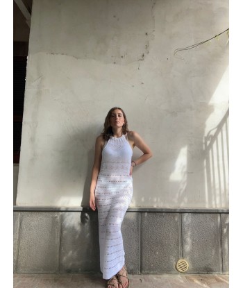 Crochet Halter Dress - White