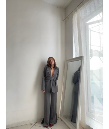 Sash Suit - Melange Grey