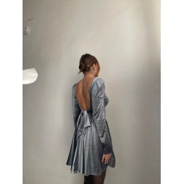 Vestito Corset Velluto - Grigio Perla | Portobello Road Shop
