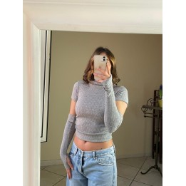 Top With Cuffs - Grey | Portobello Road Shop