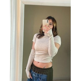 Top With Cuffs - Beige | Portobello Road Shop