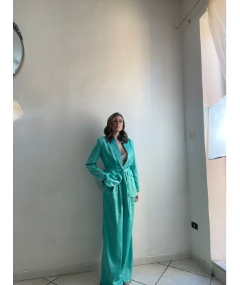 Femme Satin Suit - Turquoise