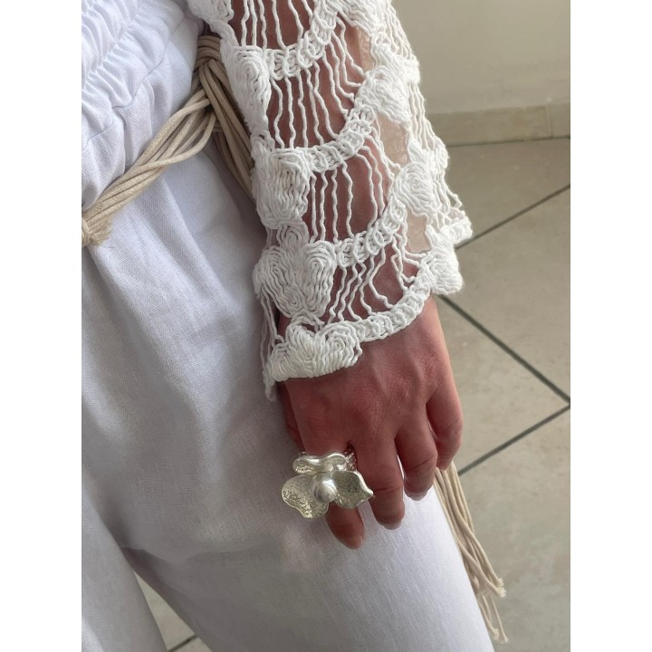 Raw Flower Ring - Silver | Portobello Road Shop