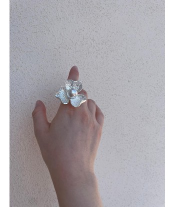 Raw Flower Ring - Silver