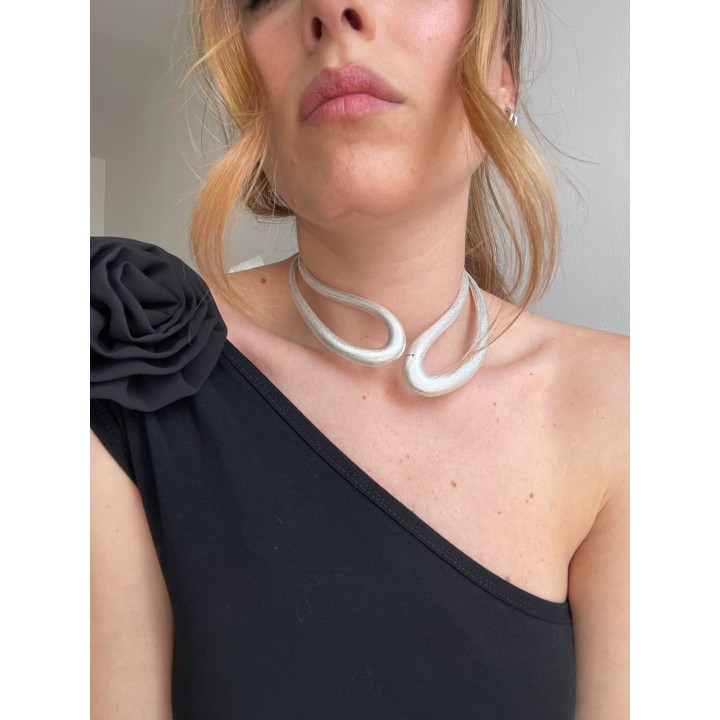 Rigid Chocker Necklace - Silver | Portobello Road Shop