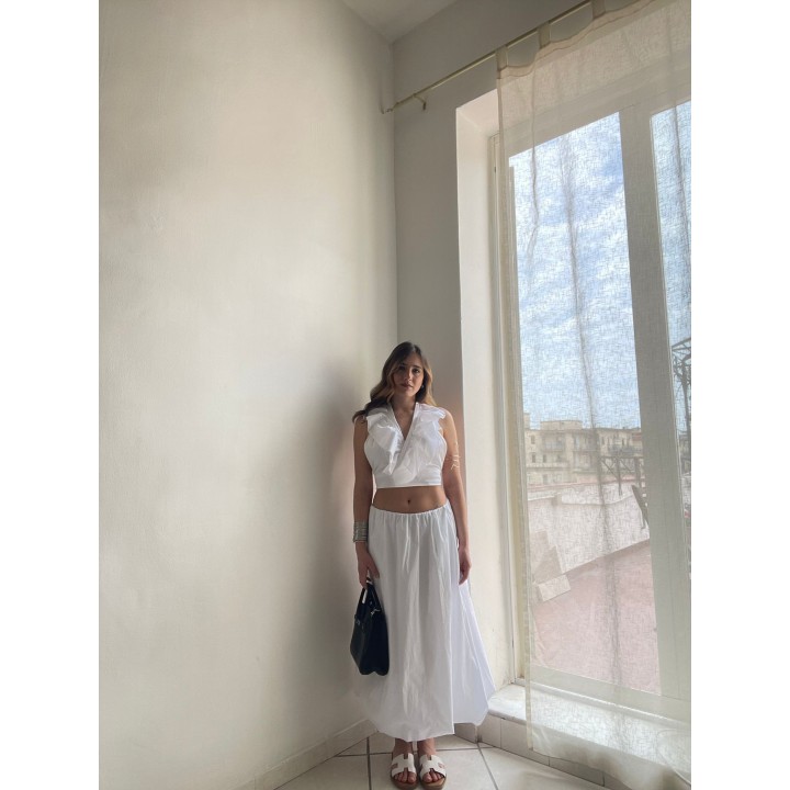 Poplin Ruffles Top - White | Portobello Road Shop