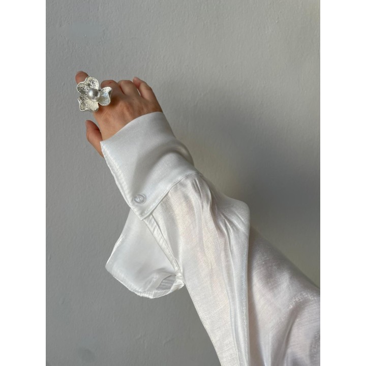 Raw Flower Ring - Silver | Portobello Road Shop