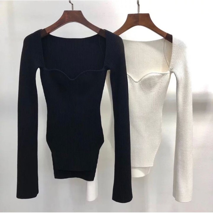 Maglia Bardot Strutturata - Nero | Portobello Road Shop