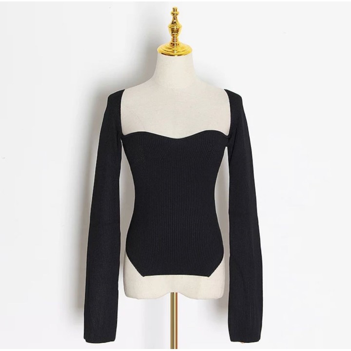 Maglia Bardot Strutturata - Nero | Portobello Road Shop