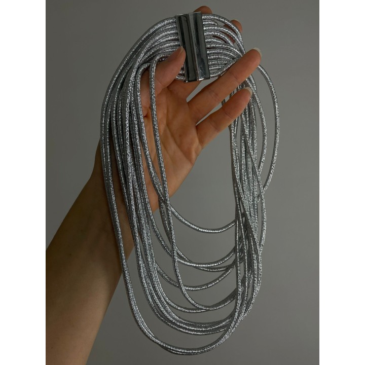 Lurex Multistrand Necklace - Silver | Portobello Road Shop