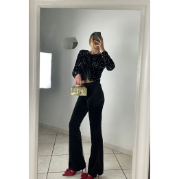 Flare Chenille Pants - Black | Portobello Road Shop