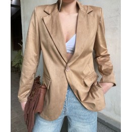 Giacca Effetto Camoscio - Camel| Portobello Road Shop