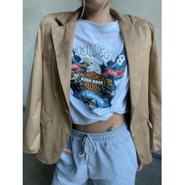 Suede Effect Jacket - Camel | Portobello Road Shop