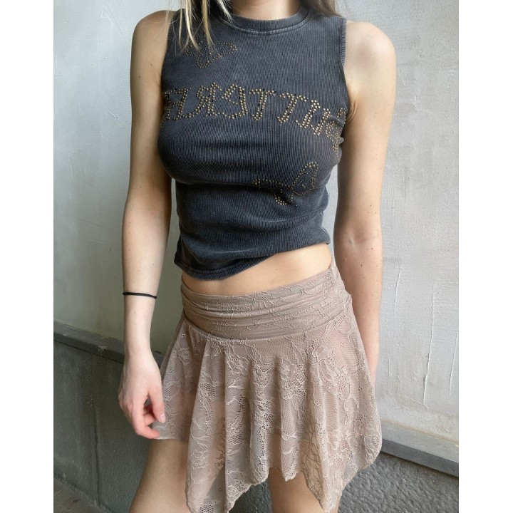 Asymmetric Lace Skort - Sand | Portobello Road Shop